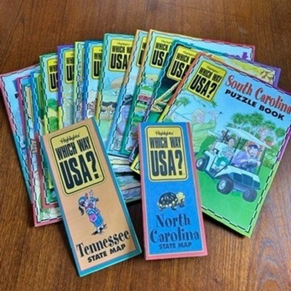 Lot 13 Highlights Which Way USA? State Puzzle Books Maps Educational Homeschool